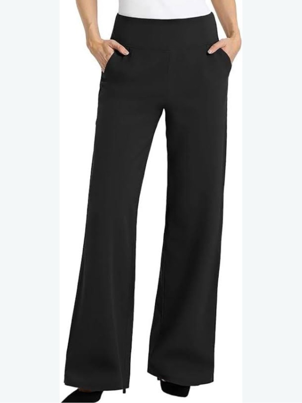 NWT ODODOS Modal Soft Wide Leg Lounge Travel Pants Black Athleisure Cozy